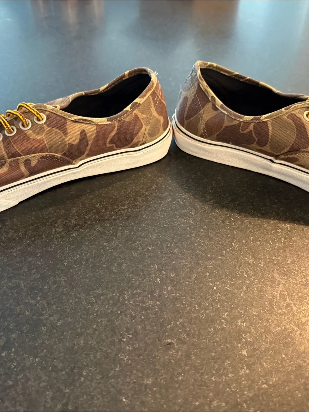 Vans  Brown Camo Canvas Authentic Sneakers